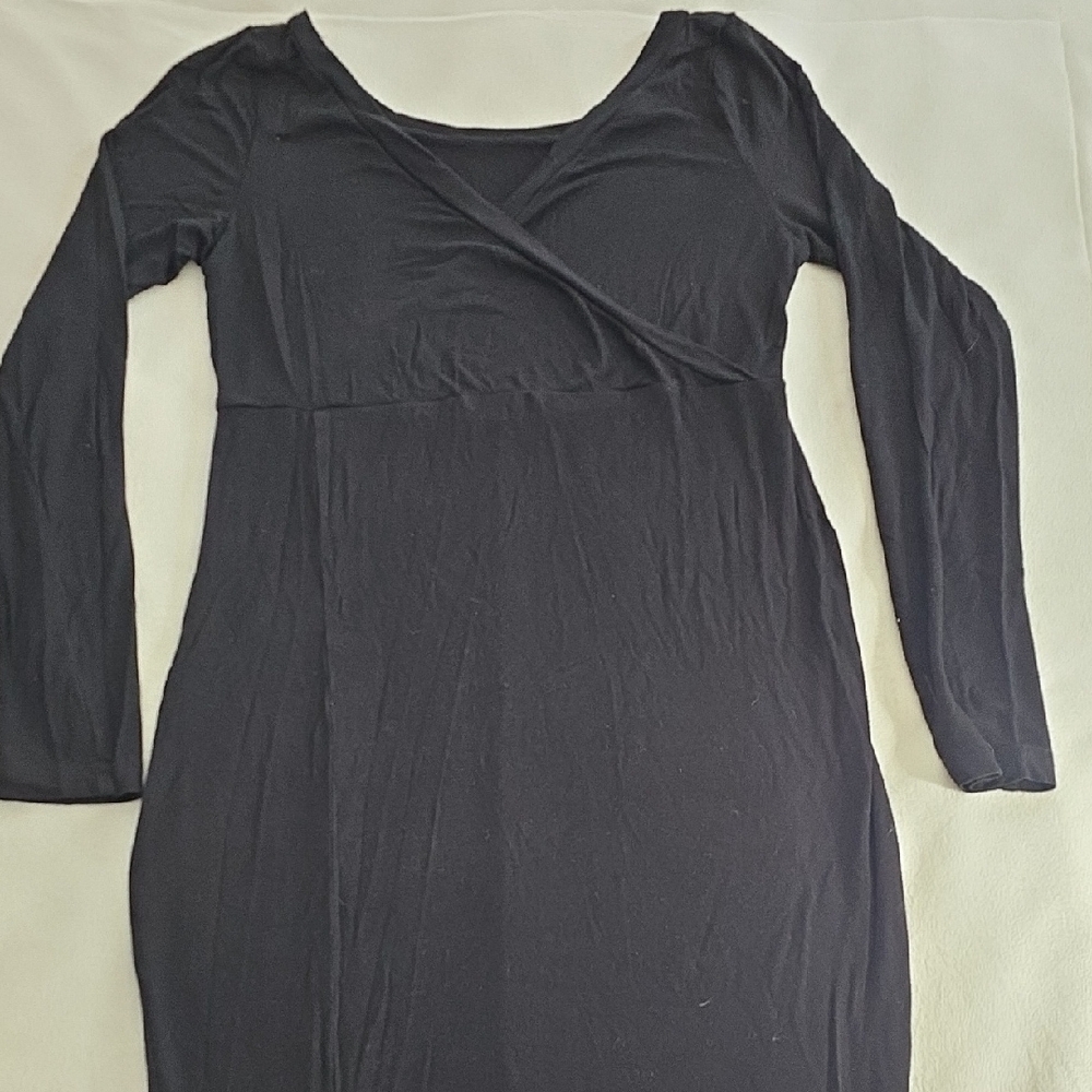 Chic Black Long Sleeve Maxi Dress